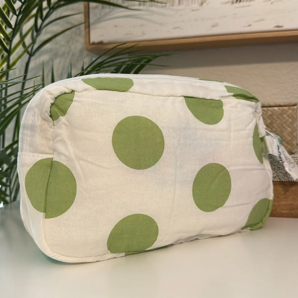 3/$15 🌸 Gerber Baby Bag Polka Dot Zippered Bag Diaper Pouch Snack Toy Wet Bag